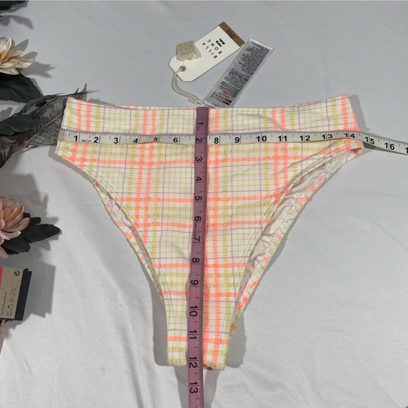 NWT Billabong [ Large ] Pretty in Plaid Maui‎ Bikini Bottoms Orange Yellow - Picture 3 of 11